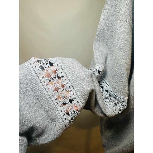 *RARE* See By Chloe Lacy Knit V-Neck Dapple Gray Sweater Women's LARGE‎ - Picture 7 of 14